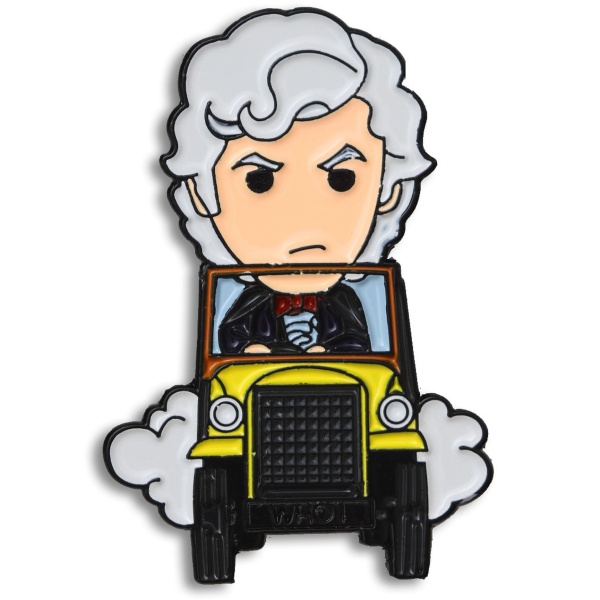 Doctor Who Third Doctor & Bessie Doctor Chibi Style Pin Badge